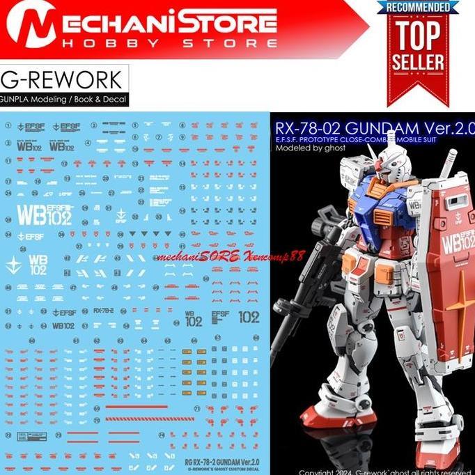 Water Decal RG RX-78-02 Ver 2.0 (RG RX78 Ver 2) by G-REWORK