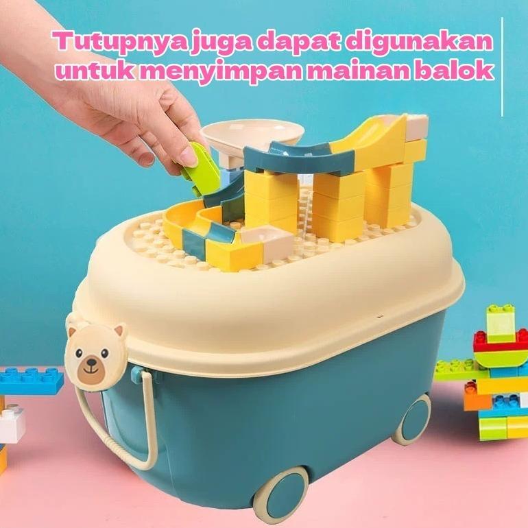 Kotak Penyimpanan Dengan Roda Container Box Plastik Mainan Anak Karakter Storage Box