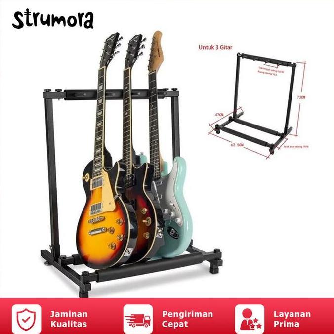 bayangkarashop - strumora stand rak gitar - rak gitar elektrik akustik stand gitar 3/5/7
