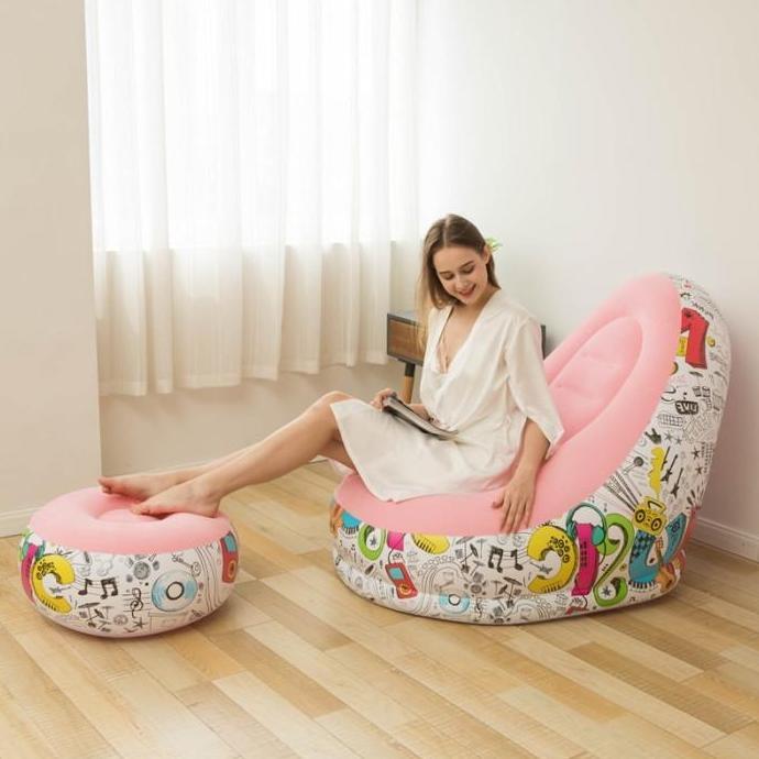 INTIME 125 sofa angin kursi santai dengan sandaran kaki / sofa angin kursi angin empuk LL