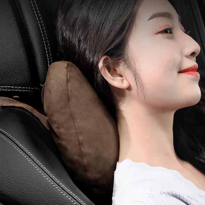 Bantal Leher Kursi Mobil / Bantal Sandaran Kepala Jok Mobil Empuk