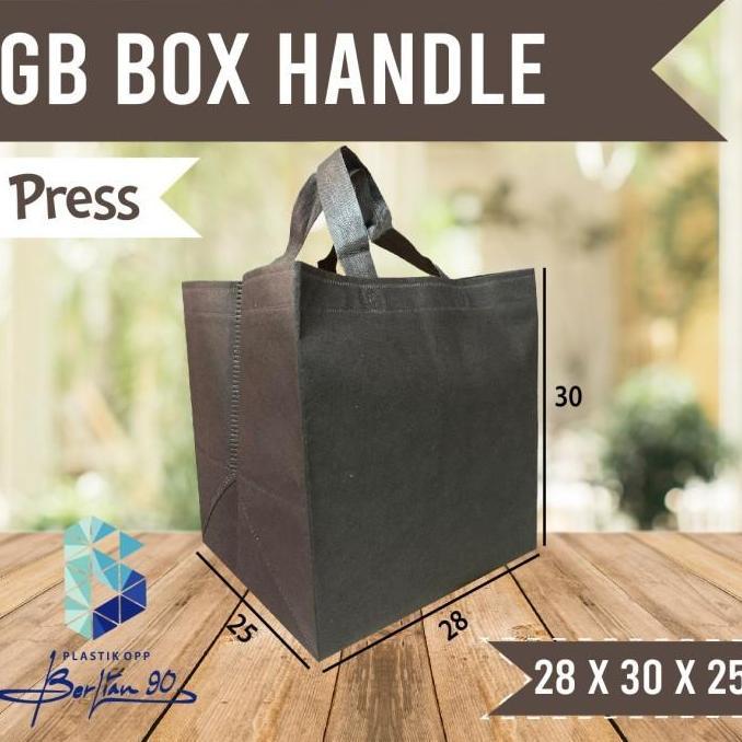 Tas Spunbond Alas Kotak 28 x 30 x 25 Goodie Bag Box Press Tas Kain