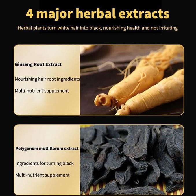 Sampo Penghilang Uban Shampoo Black Herbal Natural Polygonum Multiflorum Hair Blackening Perawatan R