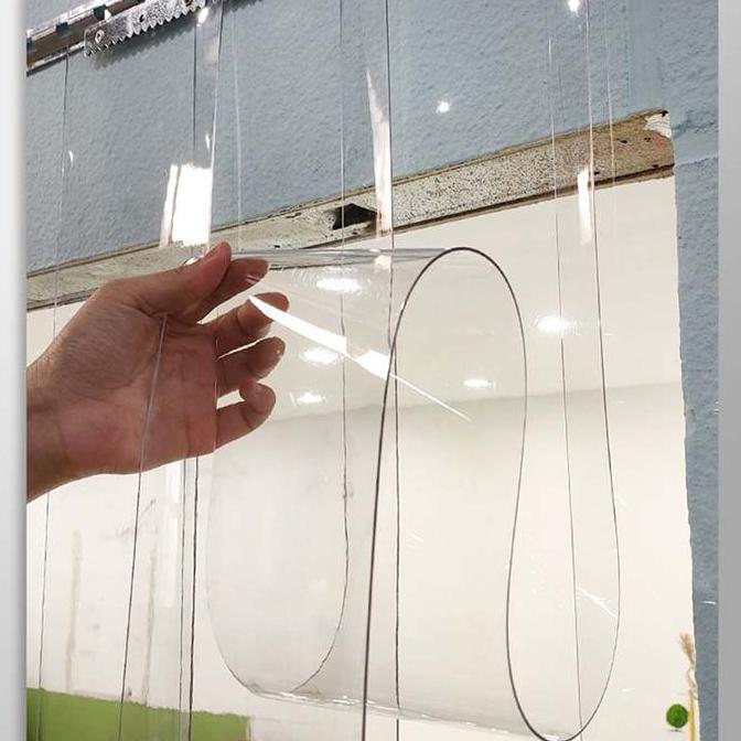 Diskon 2Meter Tirai Plastik Transparan Tirai Pvc Strip Curtain 20Cm Tirai Plastik Bening Gorden Plas