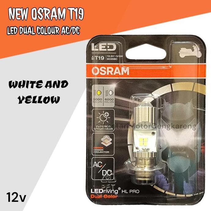 Promo Osram Lampu Motor LED PRO 2 Warna Laser Vario 125 Old & Supra 125 Old Dual Color AC/DC 6000K &