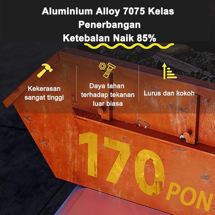 Meteran Menara Tebal Rambu Ukur Levelling Staff Aluminium 3 Meter Bak Ukur Dengan Waterpass Alat Sur