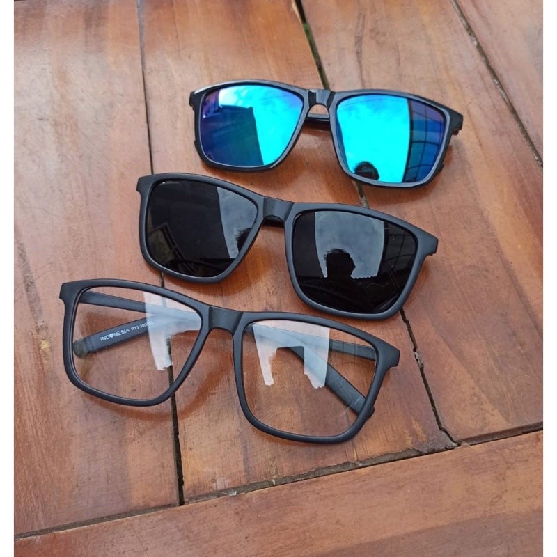Kacamata Cowok Keren Gaya Cassual Pria Wanita Kacamata Fashion Hitam