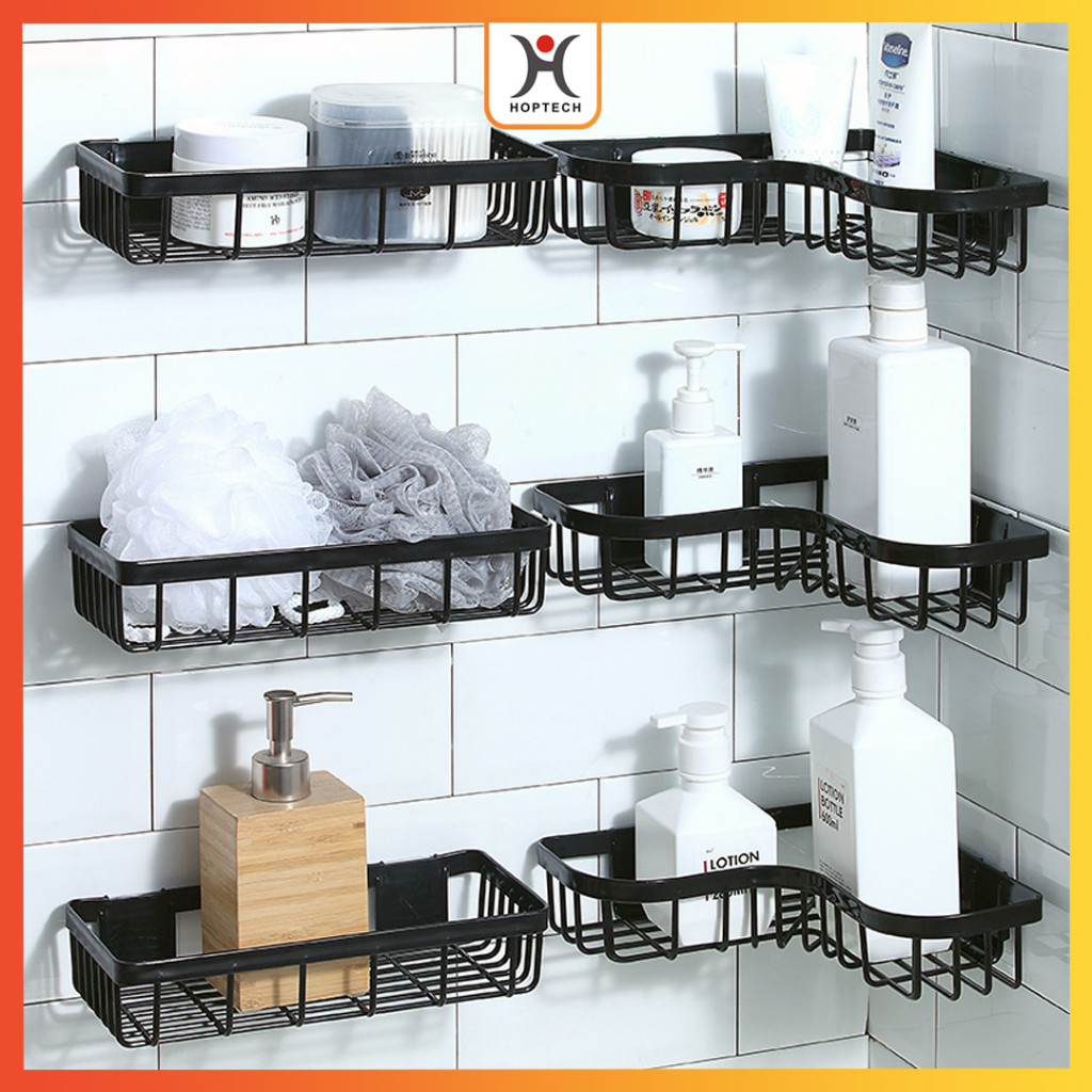 Hoptech - Rak Kamar Mandi Tempel Dinding Rak Sabun Kamar Mandi Pvc Gantung Tanpa Bor
