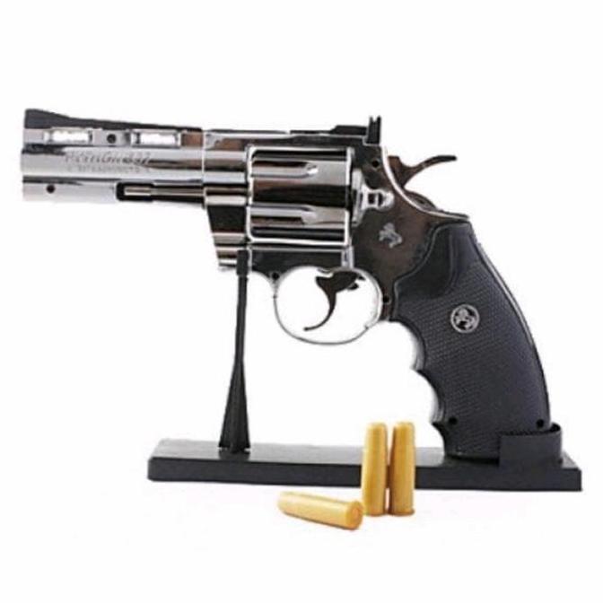 korek gas pistol besi Lighter revolver phyton mancis metal gun replika
