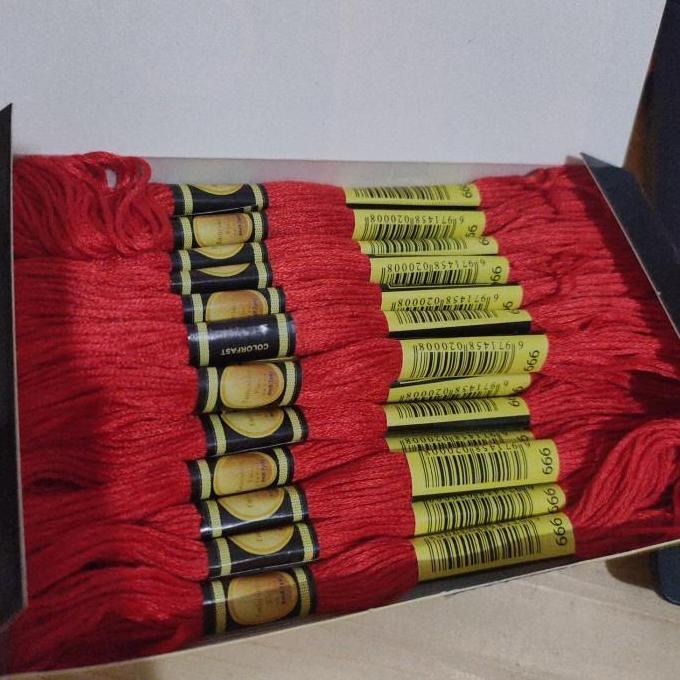 Benang Sulam / Kristik CXC Import (kode DMC) | Seri Warna RED