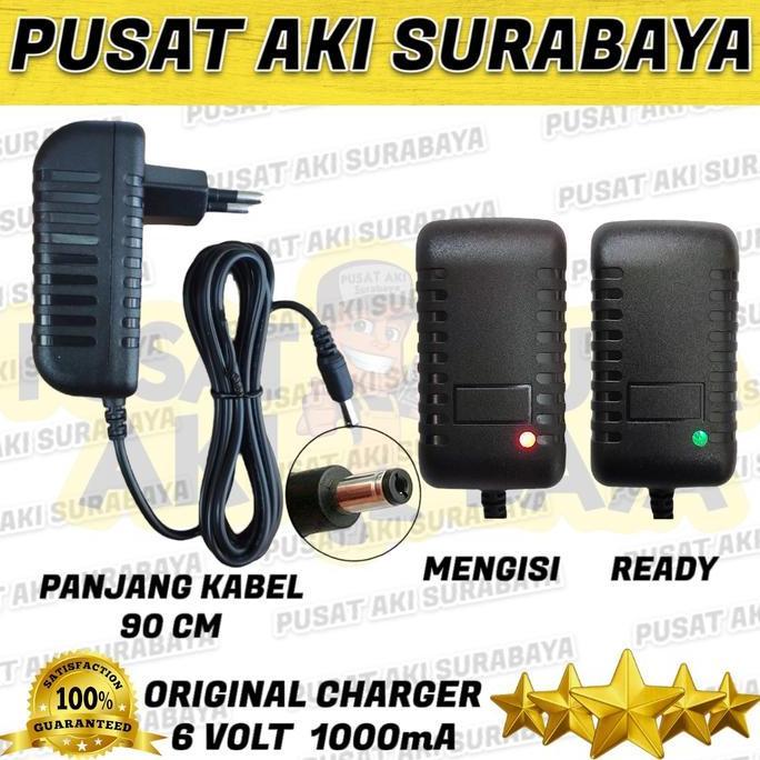 Original Charger 6 Volt Adaptor Motor Anak Mobilan Aki Pmb Vespa Pliko
