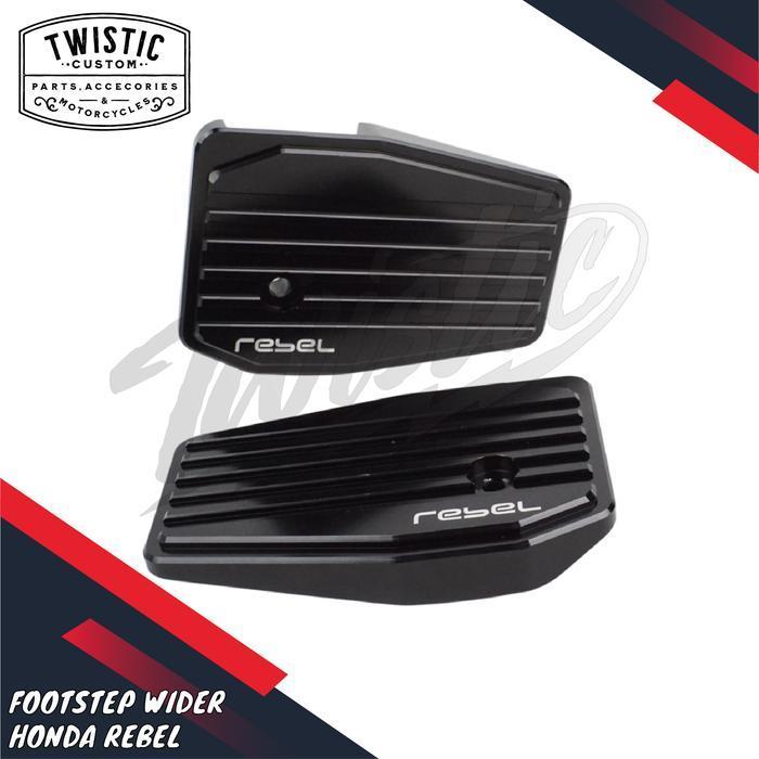 (Best Saller) Footstep Foot Pegs Pijakan Kaki Wider Lebar Motor Honda Rebel 500 Cm500 Bobber Custom 