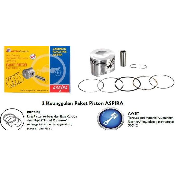 SEHER PISTON KIT MEGA PRO NEW VERZA TIPE KRM MERK ASPIRA KUALITAS ORI