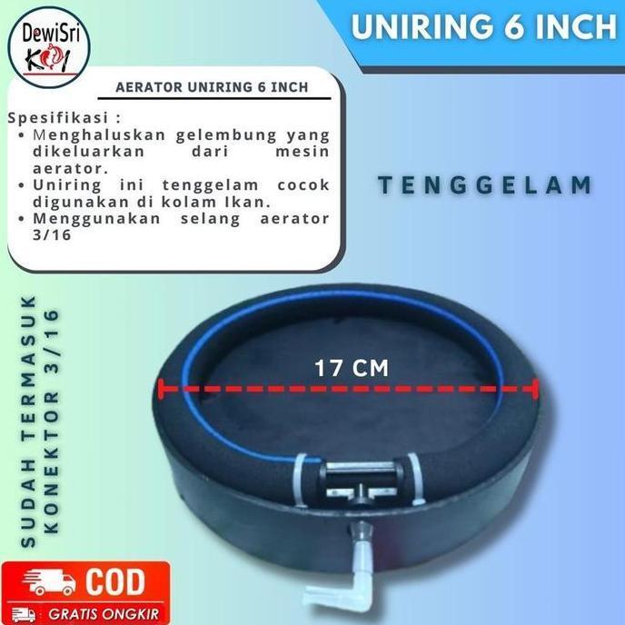 TERMURAH - Aerator Uniring 6 Inch Diffuser Gelembung Halus Tenggelam untuk Kolam Ikan Koi & Bioflok