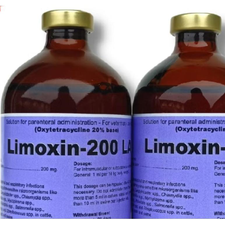 Limoxin 200 LA Long Acting Berspektrum Luas Untuk Hewan Sapi Kambing Babi Domba
