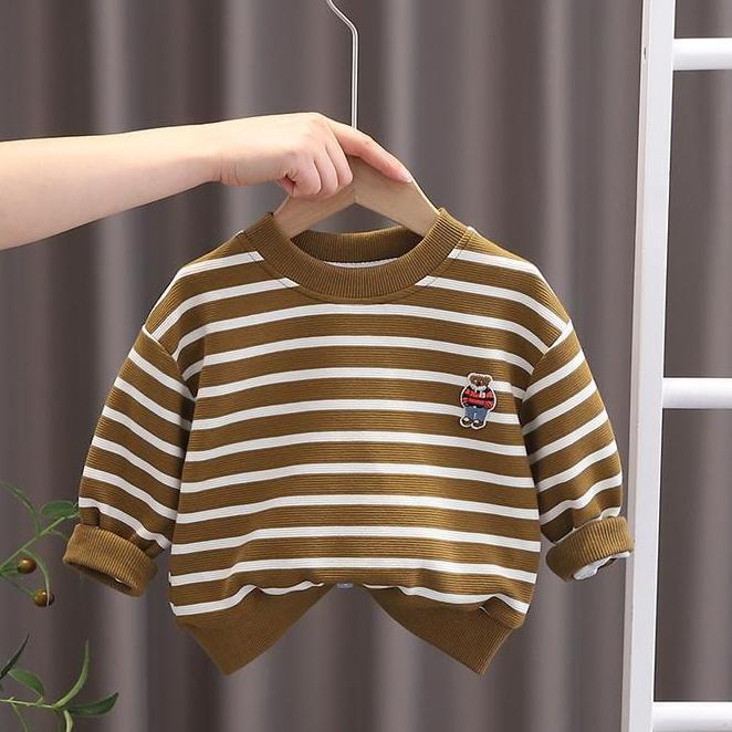 Sweater Anak Laki Laki Sweater Anak Balita Sweater Motif Gambar Bear Jaket Orange Hitam Cowok Cewek 