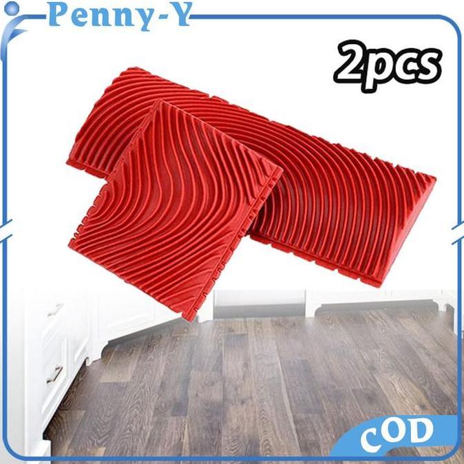 LOLY Isi 2 Alat Motif Serat Kayu Kuas Cat Motif Kayu Bahan Karet Dinding Efek Corak Motif Kayu