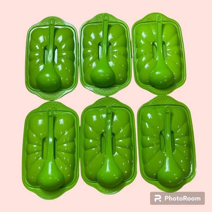 PRASMANAN / WADAH SAYUR / BASI KOTAK SET 12 PCS (6 KOTAK BASI + 6 CENTONG ) Biru Hijau Pink ungu pir