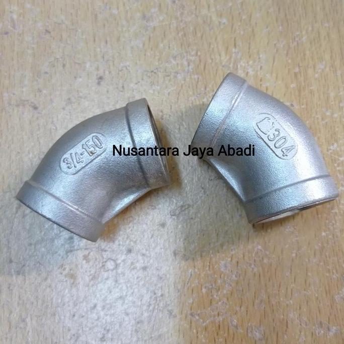 Elbow 45 Derajat Stainless 304 Drat 3/4" Inchi - Knee 45 Degree Terbaru
