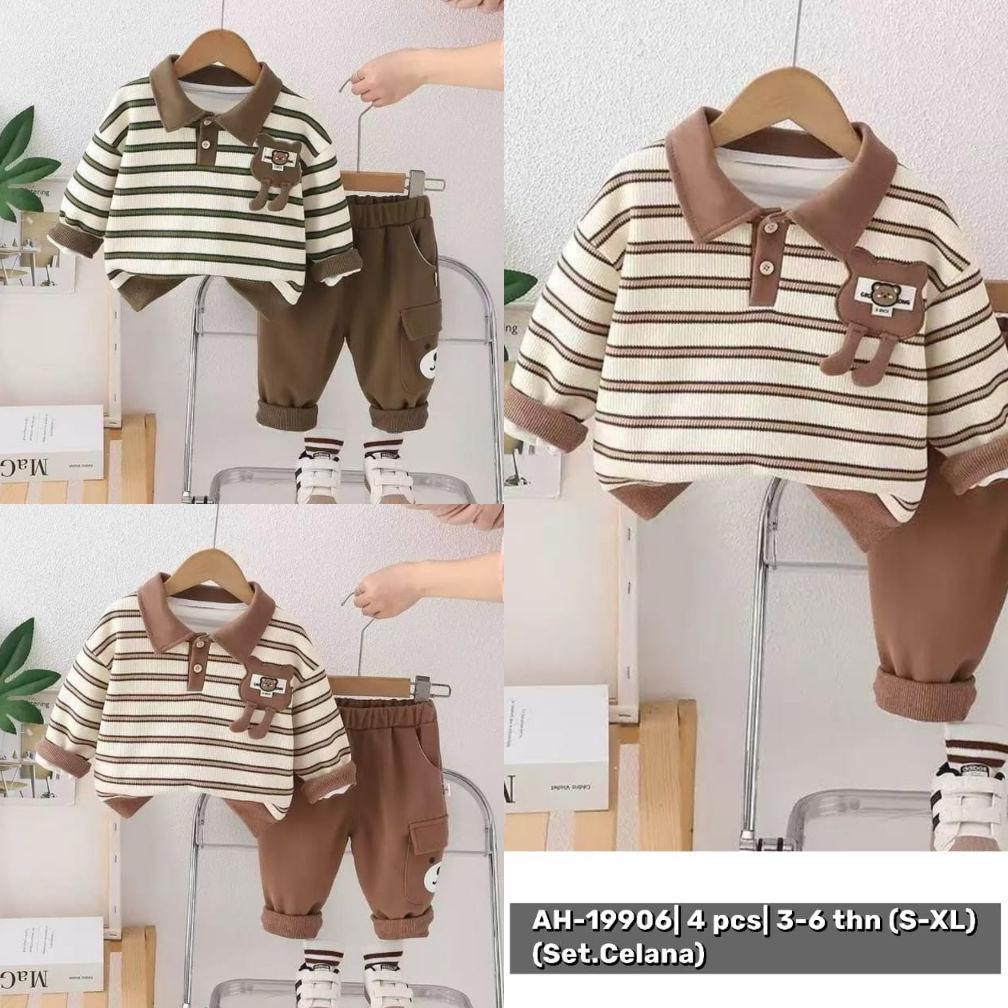 (GROSIR isi 4 pcs) setelan sweater fashion korea anak cowok import