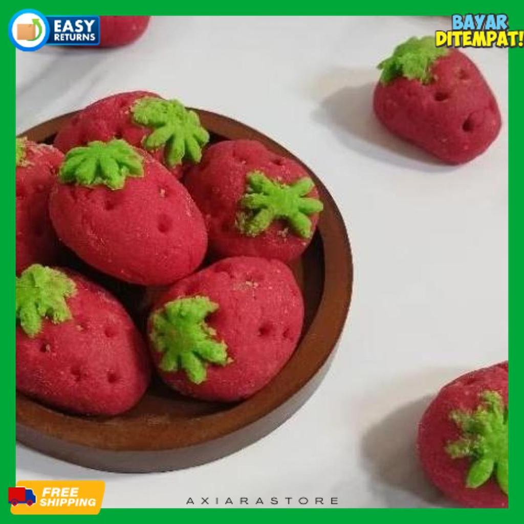 Kue Kering Nastar Selai Nanas 100% Bentuk Strawberry Premium Toples 600Ml Berat -+430Gr Beli 1 Grati