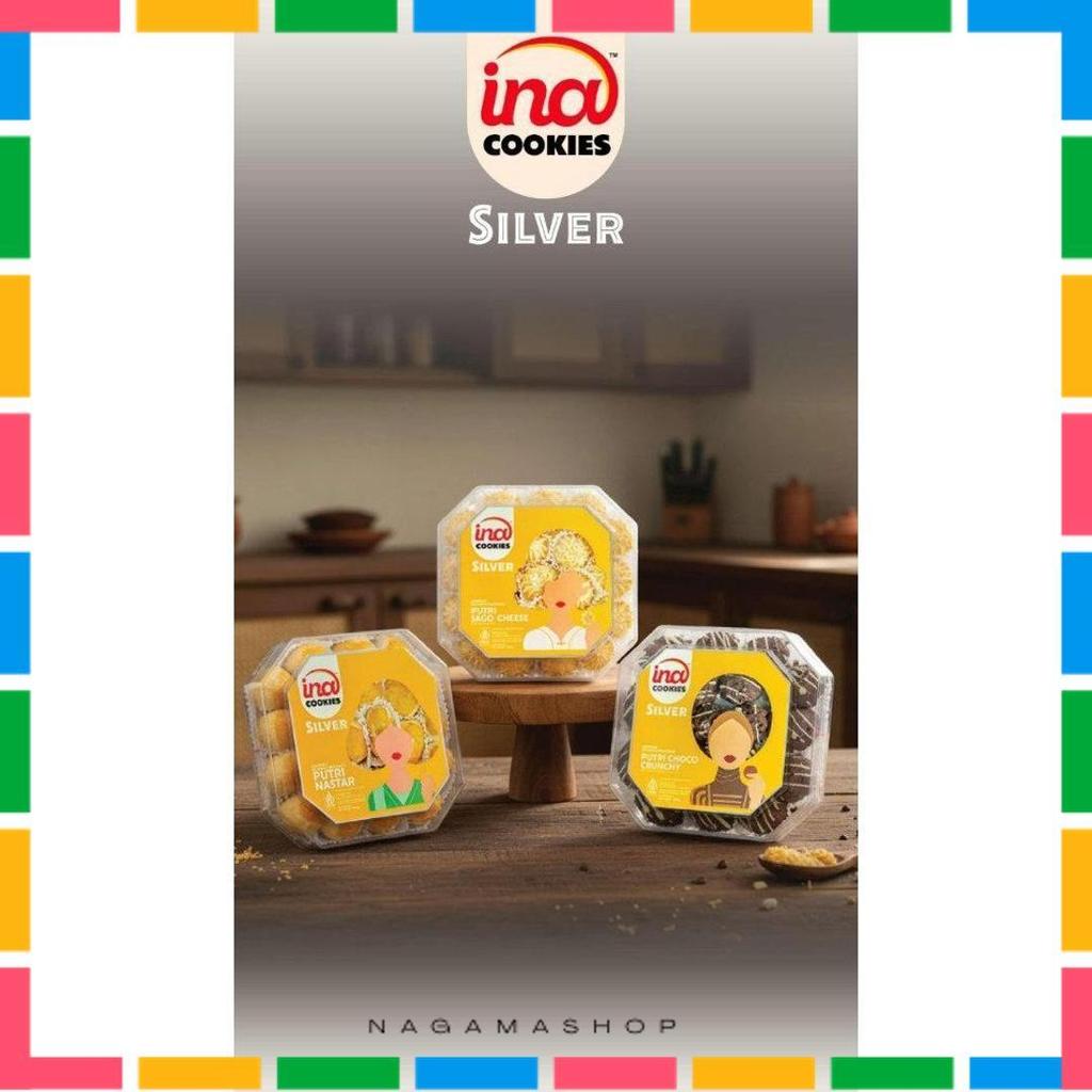 Ina Cookies Silver Kue Kering Putri Salju Nastar Kastengel Diskon 50%