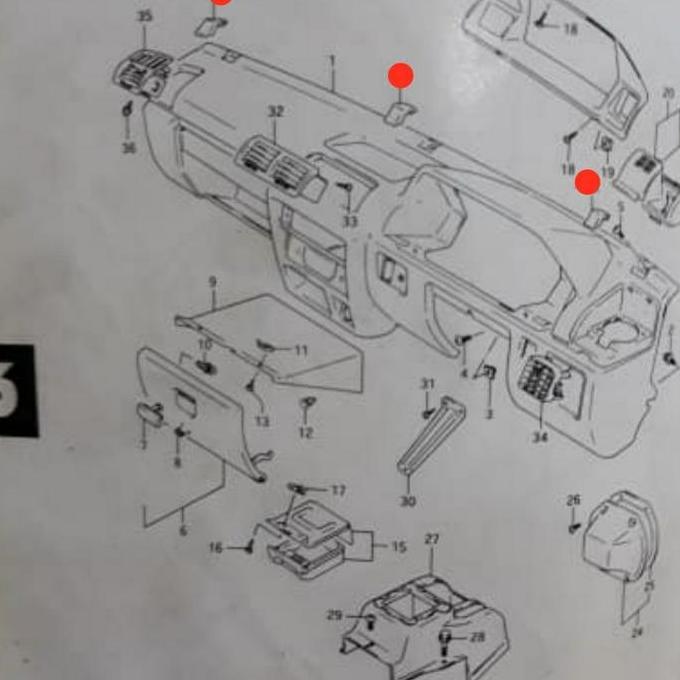 TUTUP DASHBOARD FUTURA - CARRY 1.5 3PCS ASLI