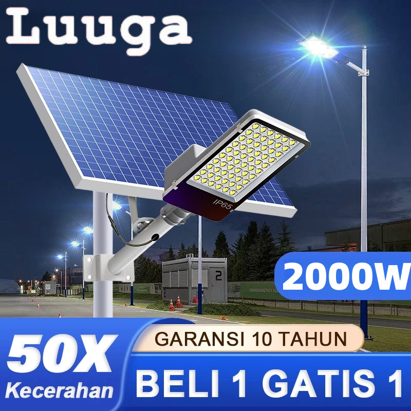 Luuga Lampu Tenaga Surya Outdoor Otomatis Nyala Jalan Led1500W Lampu Luar Ruangan Tenaga Surya