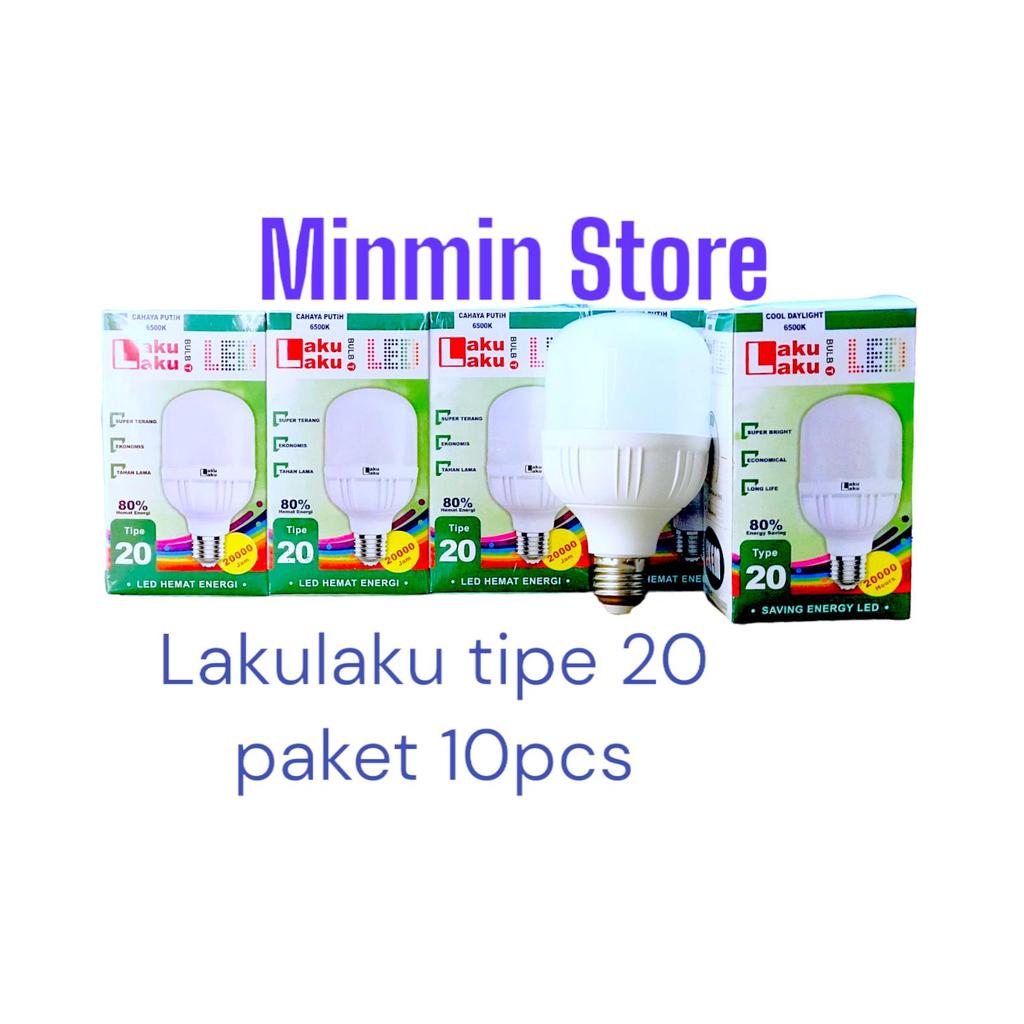 Lampu Led 20 Watt Paket 10Pcs - Bohlam Lakulaku Tipe 20 Isi 10Pcs - Lampu Lakulaku