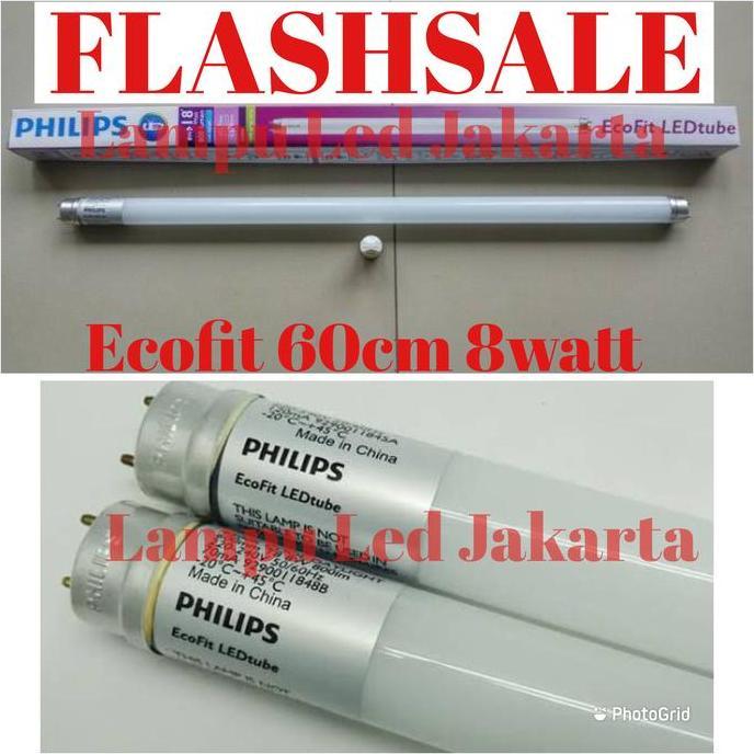 Lampu TL led philips ecofit 8watt 60cm. Tube led philips 60cm 8 w. terlaris