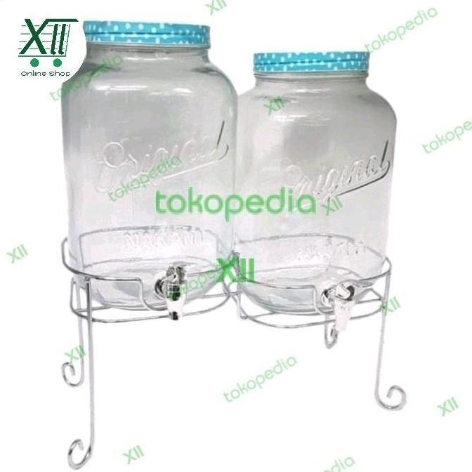 TERBARU - NAKAMI Double Juice Jar 8 Liter Decanter Beverage Dispenser