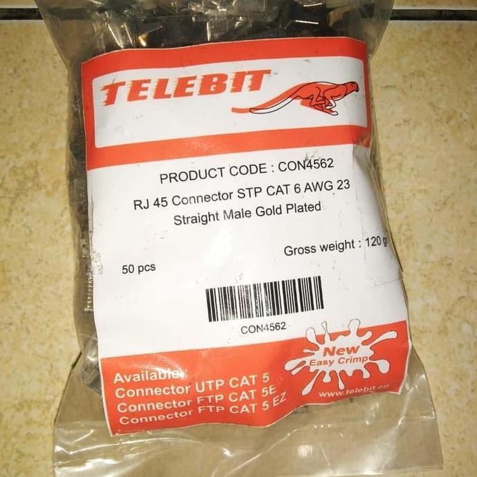 TERMURAH - Telebit Konektor RJ45 FTP / STP Cat6