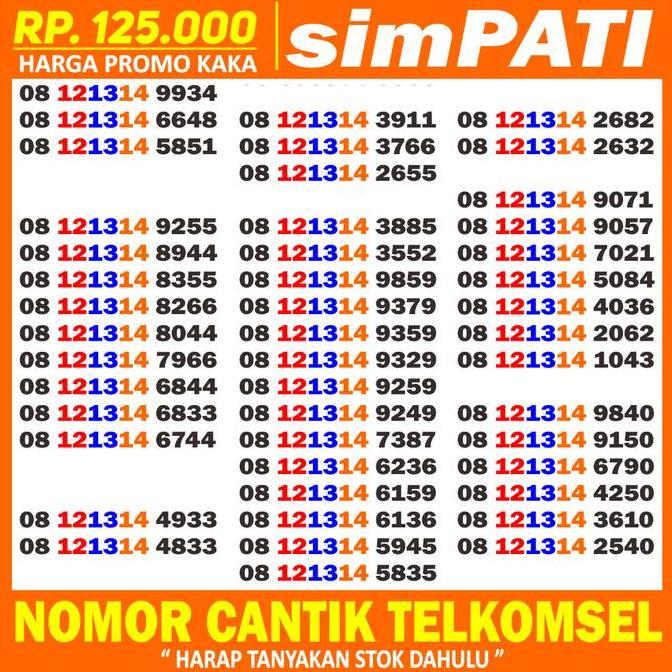 Nomor Cantik Simpati 121314 Kartu Perdana Simpati Cantik - No Cantik