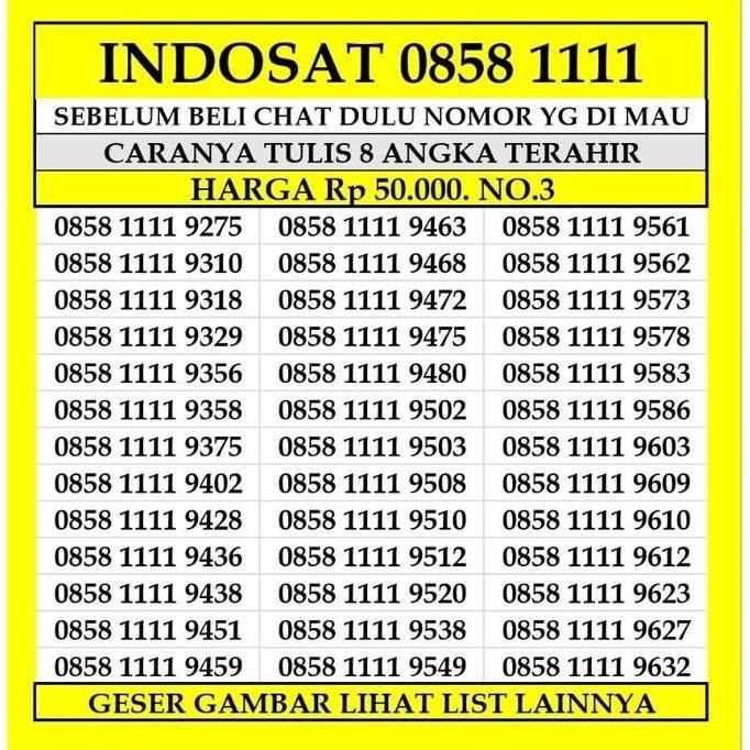 Nomor Cantik Indosat Ooredoo Kartu Perdana Prabayar