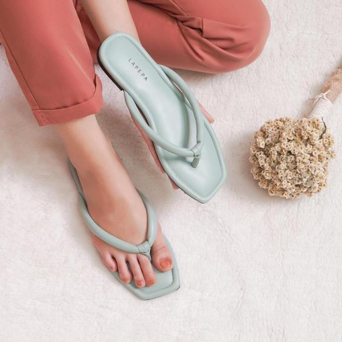 DV141 - LIVIA Mint Sandal Flat Wanita | sendal jepit santai wanita hijau mint kekinian warna terbaru