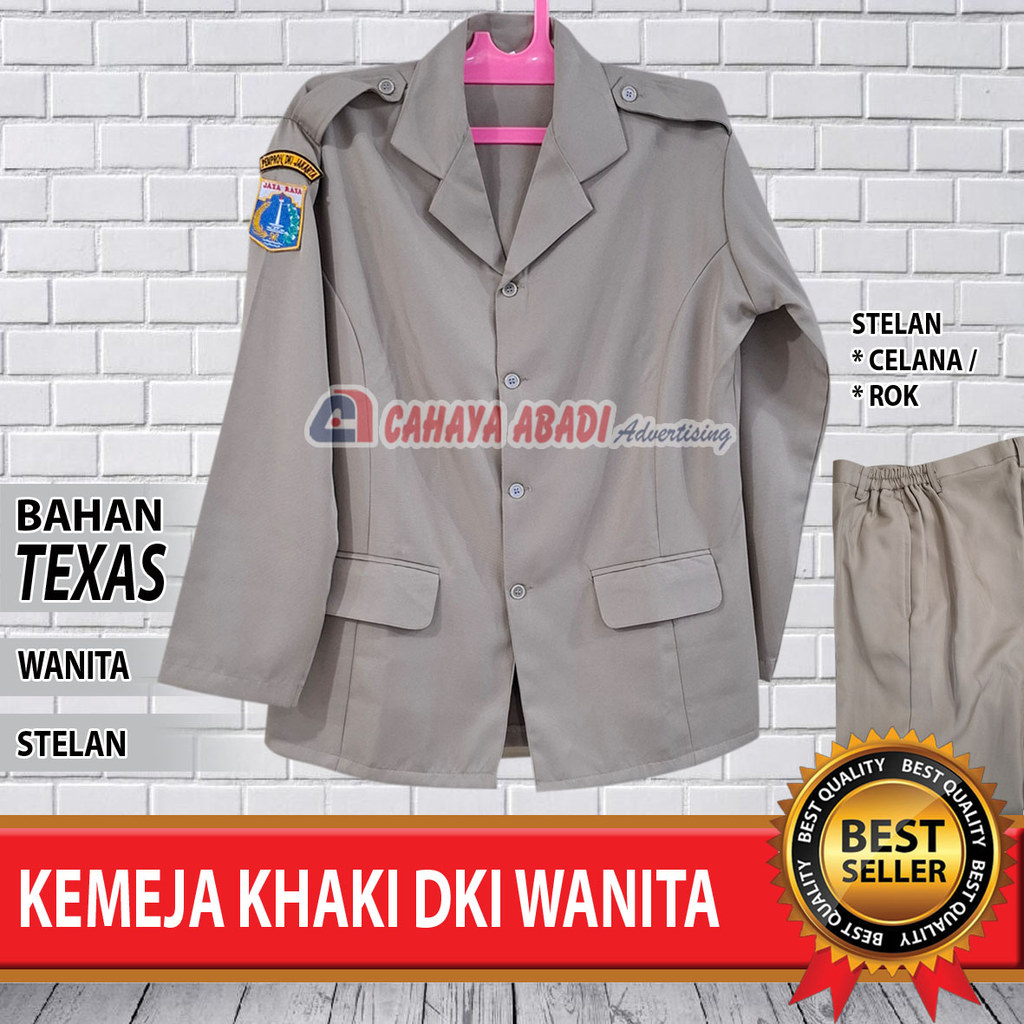 Seragam PEMDA DKI Khaki Wanita Terbaru Baju PEMDA DKI Khaki Wanita Terbaru