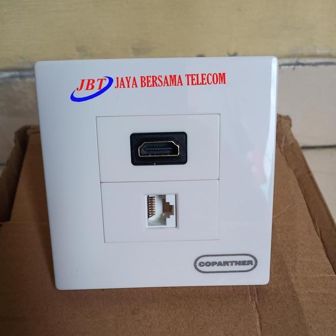 TERLARIS - outlet HDMI + Data cat.5e/stop kontak HDMI + Data cat.5e