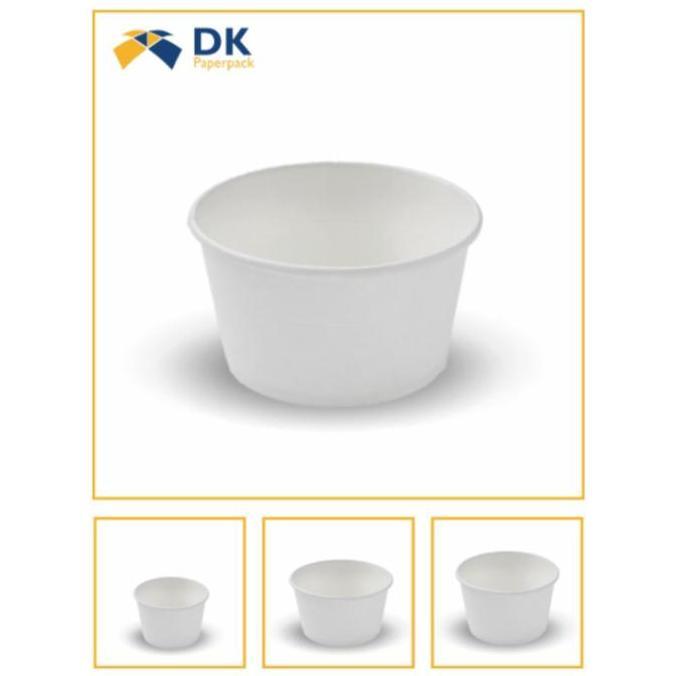 Paper Cup Bowl Polos Dk Putih 650 Ml (22 Oz) Tanpa Tutup - 25 Pcs