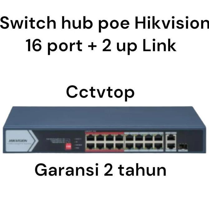 Hikvision POE Switch HUB 16 port+ 2up Link garansi resmi orignal poe switch hub 16ch original