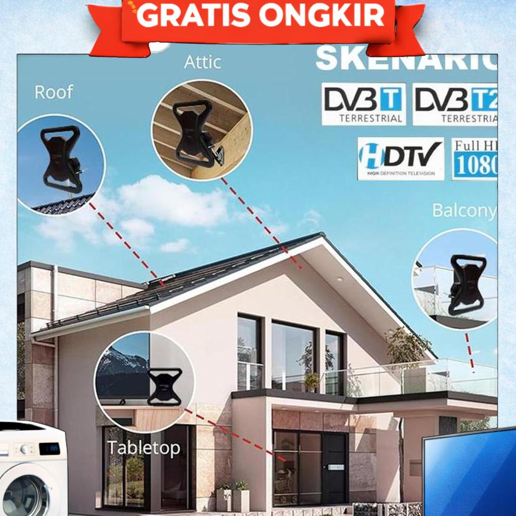 Advance Antena Tv Digital Aa-301 Antena Tv Outdoor Uhf Hdtv/Dv3T/Dv3T2 Dengan Penguat Sinyal