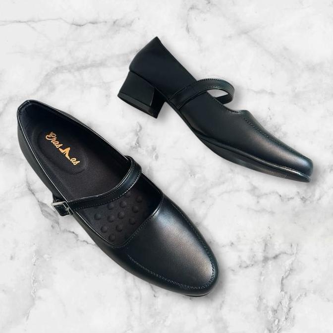 DS185 - Erasmas T01 Pantofel Tali - Paskibra Sepatu Erasmas Wanita Sepatu Paskibra Sepatu Kerja Wani