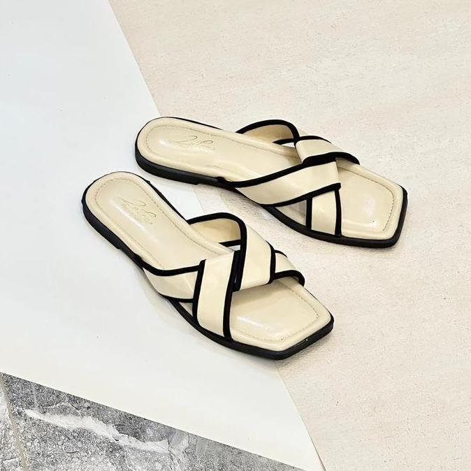 DF217 >> Sandal Flat selop wanita Silang antislip KC 01