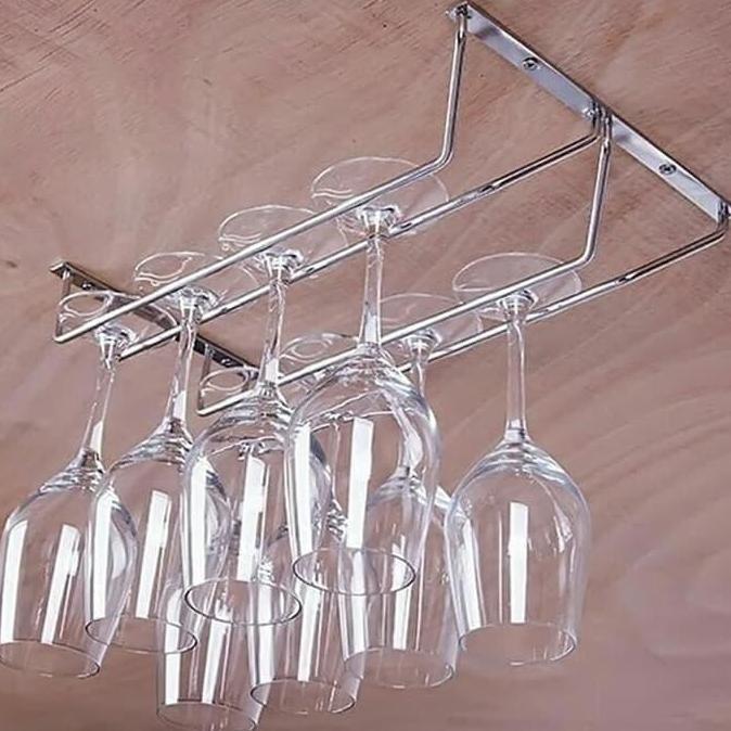 Gantungan Gelas Bar Stainless / Rak Gelas Gantung Bar Kafe / Rak Gelas