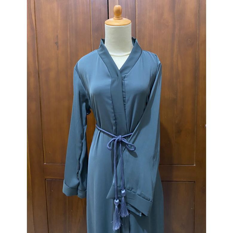 Termurah  Abaya Fursan Polos Free Belt Tasel/ Abaya Daily/Abaya Fursan