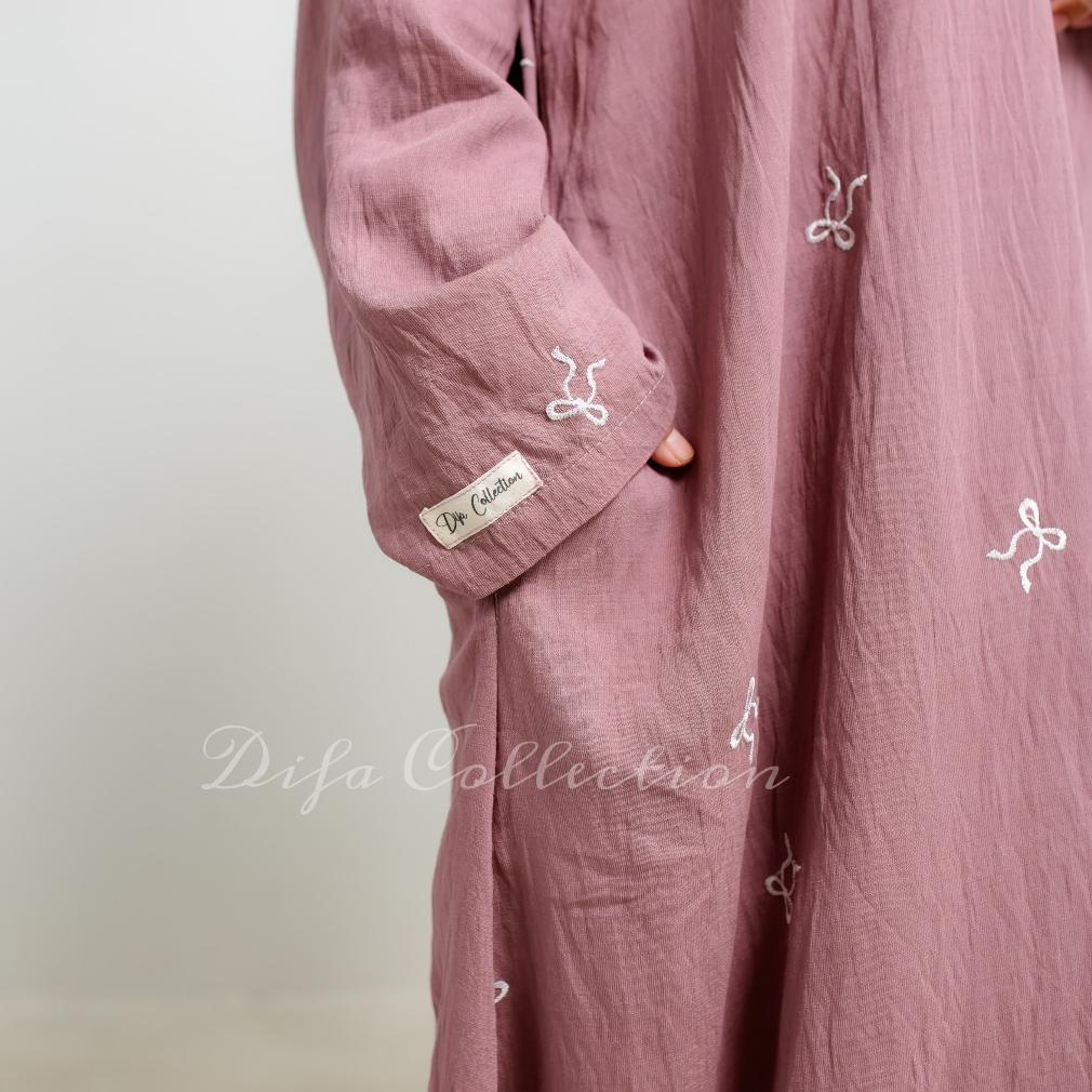 Saless Zarina Abaya - Abaya Coquette Pita Bordir Gamis Remaja Dewasa By Zapiea