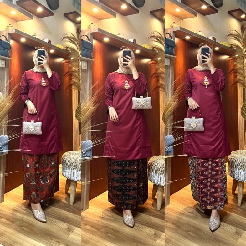 Setelan Baju Kurung Melayu / Baju Kurung Stelan Rok Batik/ Baju Kurung ysia / Baju Kurung Melayu Rok