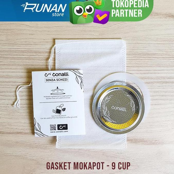 Mokapot 9 Cup Gasket Filter Spare Part Conalli Seal Karet Moka Pot
