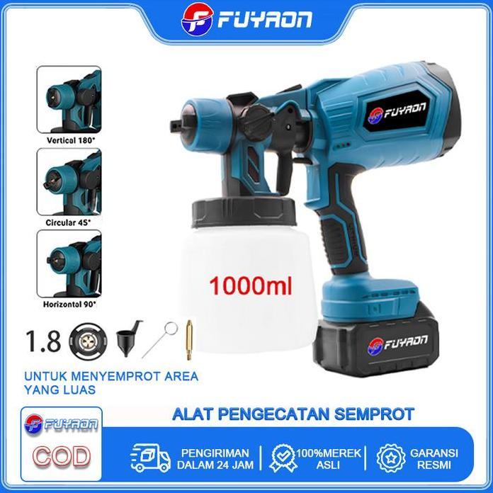 FUYAON Alat Cat Semprot Elektrik 500W 1000ML, Alat Cat Semprot Cat Semprot