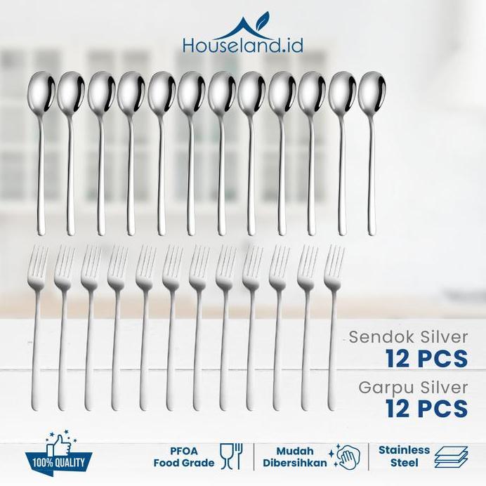 1 LUSIN SENDOK 1 LUSIN GARPU Sendok Korea Set Sendok Makan Sendok Set Tebal Kitchenware Terlaris