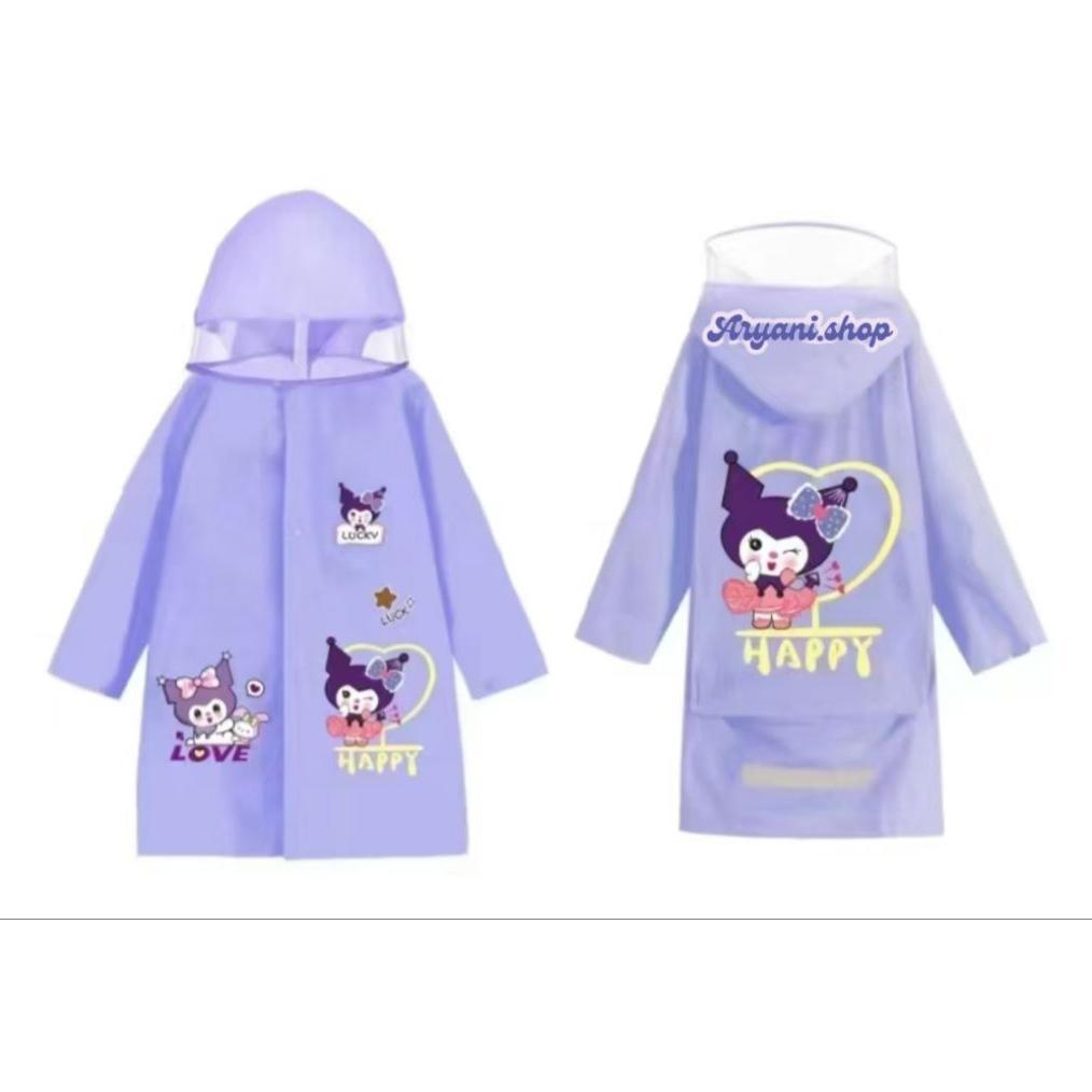 Jas Hujan Anak Motif Kuromi/Jas Hujan Anak/Raincoat/